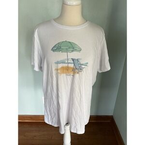 Life Is Good Men's Crusher Tee T-Shirt Beach Umbrella Sandy Sz XXL‎ 2XL